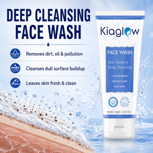 Image of Skin Glowing Face Wash for Men & Women, 100gm | PACK OF 1 | L-Glutathione, Kojic Acid, Glycolic Acid, Deep Cleansing, Skin Brightening