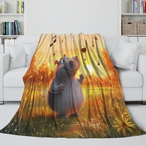 Couverture hippopotame douce et chaude avec impression 3D durable