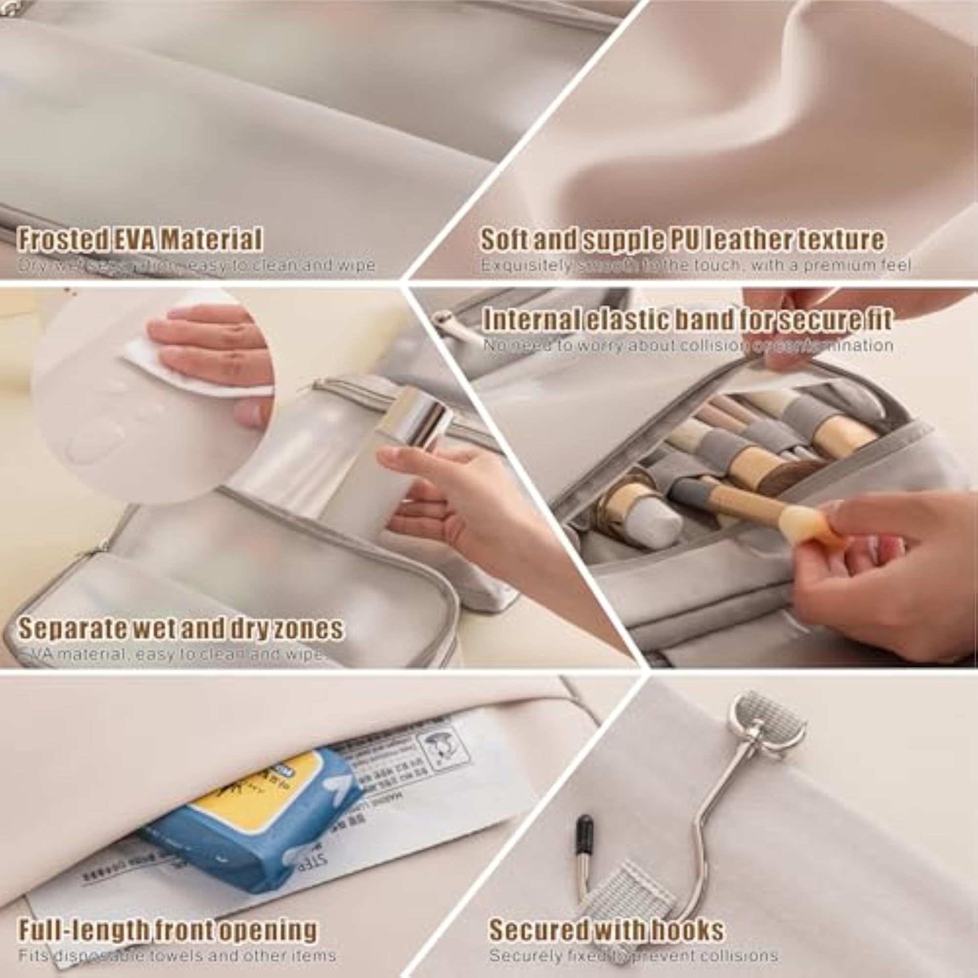 Large Hanging Toiletry Bag Organizer for Women, Leakproof Compartments