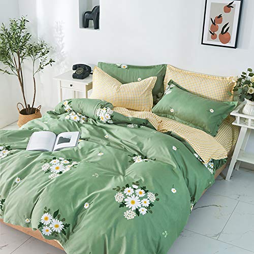 jormey Duvet Cover Queen Duvet Cover, 3 PCS Floral Comforter Set Bedding Sets Queen with Duvet Cover Green Soft Microfiber Bedding Set with 2 Pillow Cases