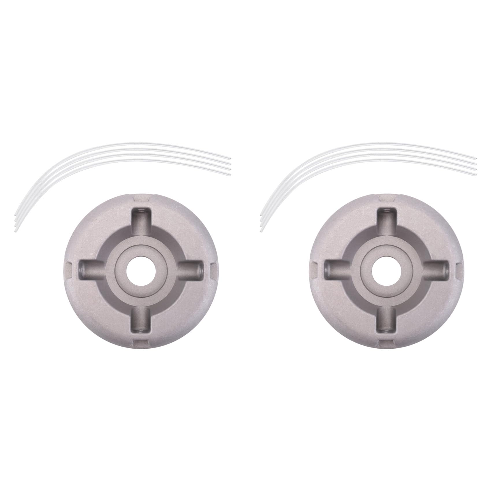 Jnchdghwa Silver 2Pc Universal Aluminum Alloy Lawn Mower Head With Nylon Steel Lawn Mowing Line, Lawn Mower Replacement Parts