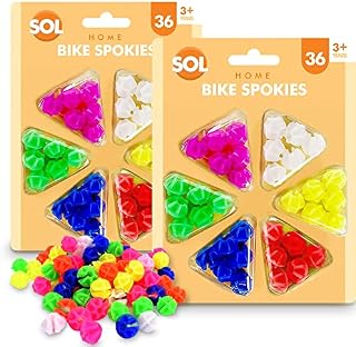 72Pcs Bike Spoke Beads | Multicoloured Bicycle Spokey Dokeys | Plastic Clip Wheel Spokes Decorations | Bike Accessories for Kids Girls and Boys