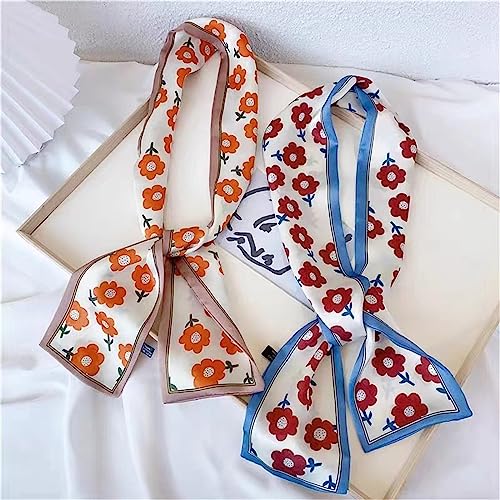 QTMY 2 Pack Purse Scarf for Bags Silk Head Scarf for Hair Handbag Women Scarfs Band Hair Neck Scarves Fashion Gifts,063