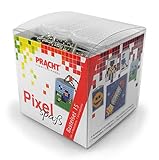 Pracht Creatives Hobby P90035-63501 Pixel - Kit Fai da Te 15, per Creare 4 Portachiavi (medaglioni) per Bambini, Sistema a Incastro, Senza Stiratura e Colla, Pietre in plastica Biologica