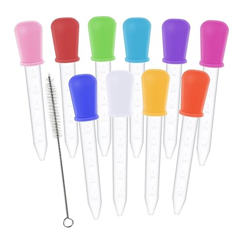 Paquete de 20 pipetas de plástico goteros de silicona transparente de 0.2 onzas líquidas con punta de bombilla, goteros para ojos para moldes de
