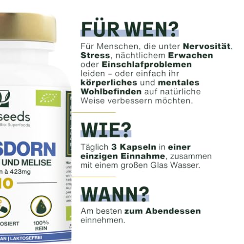 Weißdorn Kapseln mit Safran und Melisse Bio-Qualität 90 Kapseln