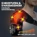 Hewelth Triple Method Schulter-Massagegerät, Schulter-Heizkissen mit Massagefunktion, 5 Heizstufen und 5 Vibrationsmodi, einstellbar, Timer-Design