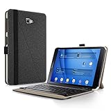 Infiland Samsung Galaxy Tab A 10.1 Keyboard Case, Premium Shell Stand Case Cover with Detachable Bluetooth Keyboard for Galaxy Tab A 10.1 Inch Tablet (SM-T585/SM-T580), Black