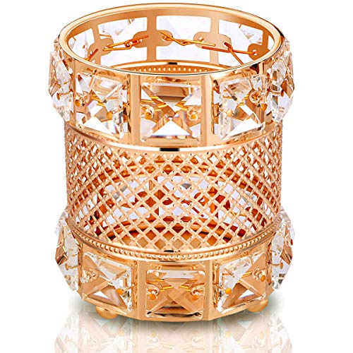 Preisvergleich Produktbild Bad Aufbewahrung Aufbewahrung Schminke Zimmerdeko Schminke Aufbewahrungsbox Vase Gold Make Up Aufbewahrung Badezimmer Zubehör Kosmetikorganizer Beauty Organizer Make Up Box Pinselbecher(Grid Gold)