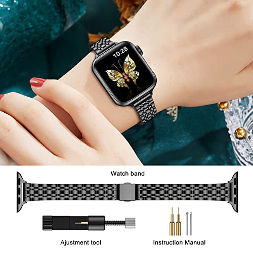 Image of MioHHR Slim Metal Band Compatible with Apple Watch Bands 42 /41 /40 /38mm