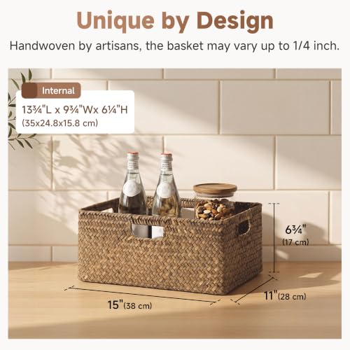 Image of StorageWorks Large Wicker Baskets for Storage, Woven Baskets for Storage