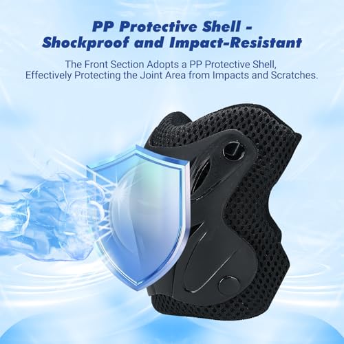 6er Set Knieschoner Kinder, Schoner Inliner Kinder mit Ellenbogenschützer und Handgelenkschoner für 7-11 Jahre, Protektoren Set für Skateboard, Fahrrad, Roller & Rollschuhe