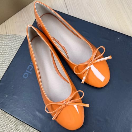 Image of TN TANGNEST Women's Velvet Flats Round Toe Ballet Shoes | Elegant Bowknot Flats Comfortable Casual Slip On Flats for Work