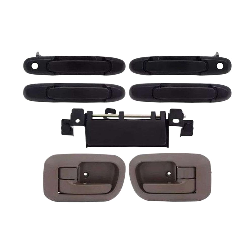 WBupHkhaB Door Handle Set Compatible with Sienna 1998-2003 Front Left Right Interior Exterior and Tailgate Handles - Includes Parts 69205-08010 and 69090-08010
