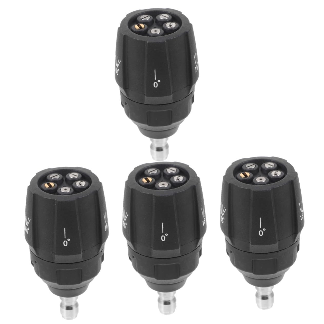 Happyyami 4 Piezas Boquilla De Lavado De Alta Presión Equipo Boquilla para Lavadoras De Autos Boquilla De Lavado a Presión Drenar Turbo Boquillas Convenientes Rápido Rociar El Plastico Black