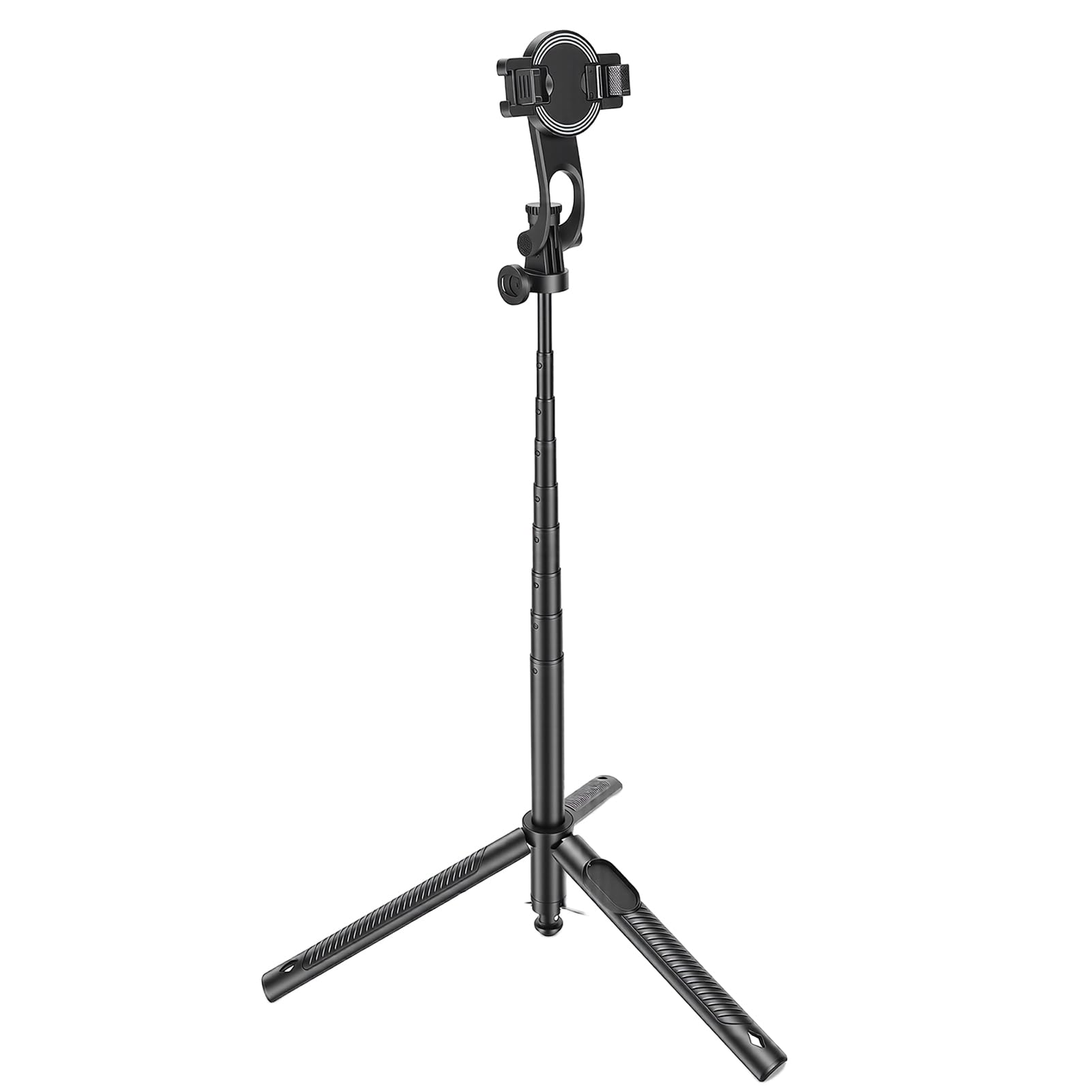Treppiede Selfie Stick Estensibile, Supporto Telefono Portatile con Luce Remoto Ricaricabile 300mAh e Rotazione Angoli, per Vlogging Smartphone Fotografia da Viaggio Streaming