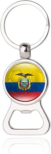 Abrebotellas de cerveza con bandera de Ecuador, llavero de cristal de metal, recuerdo de viaje, accesorios