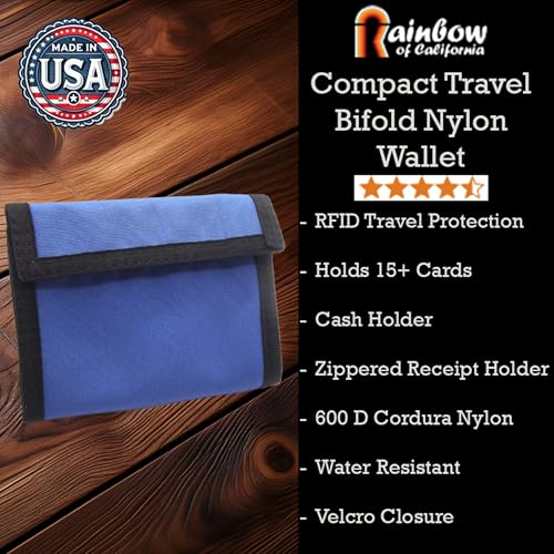 Tactical Nylon Bifold Wallet with Inside ID for Men - Durable 600D Cordura, Water-Resistant, 15+ Card Slots, for Military, Outdoor & Travel, Compact 3⅞×4⅞ inch, USA Made4