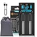 Gleedideneny 18650 Cargador de batería, cargador universal LCD para
