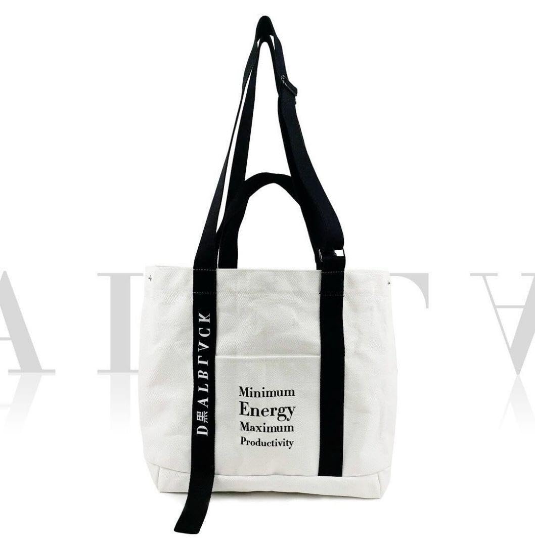 Amazon.co.jp: Phuwin Brand DIALBLACK Tote Bag White : Clothing 