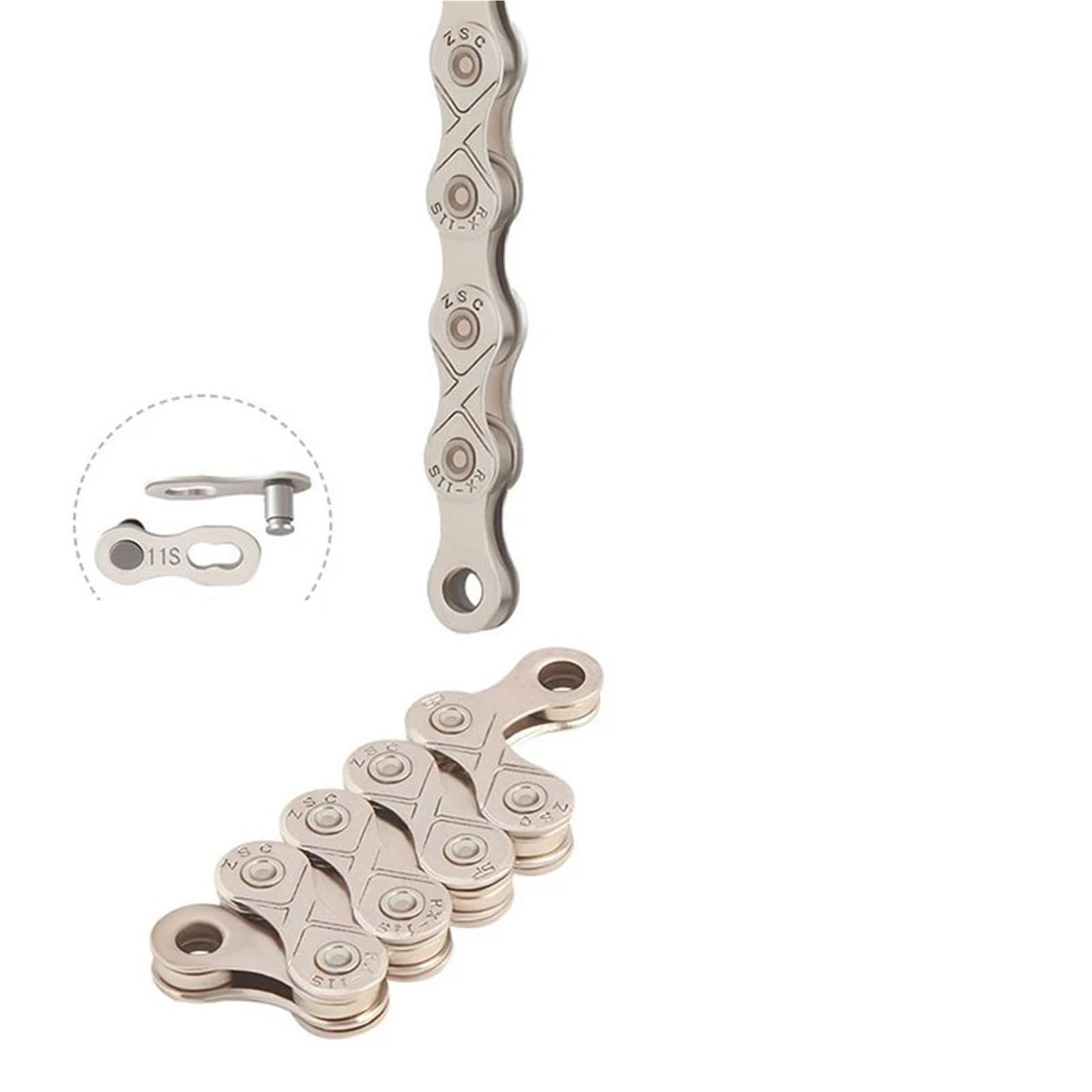 Compatibile con la catena generica for bici da 6-12 velocità | 116 maglie placcate in titanio for MTB da strada 6-12 velocità(11 speed)