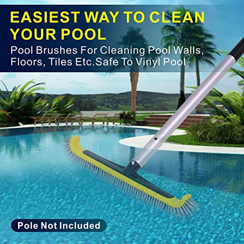 POOLAZA Pool Brush, Premium Nylon Bristle Pool Brush Head, Aluminum