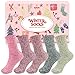 Airabc 5 Paar Thermosocken Damen, Wollsocken, Warme Wintersocken Damen, Dicke Stricksocken, Winter Damen Socken Bunte Gemütlich und Atmungsaktiv/EU-Größe 35-42