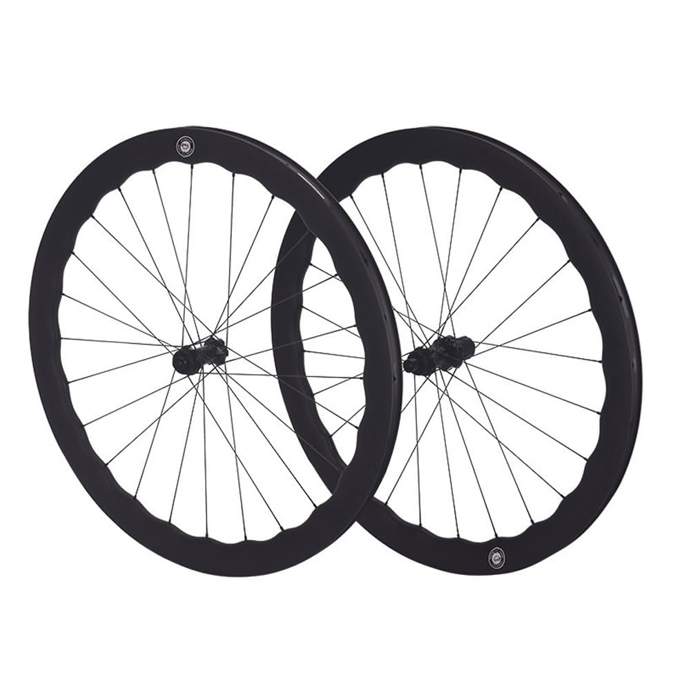 700C Road Bike Wheelset Disc Brake Carbon Bike Rims Center Lock 12 * 100/142 Thru Axle 36T Ratchet System Sealed Bearings Fit for 8/9/10/11/12 Speed HG Wheels(Gray hub)