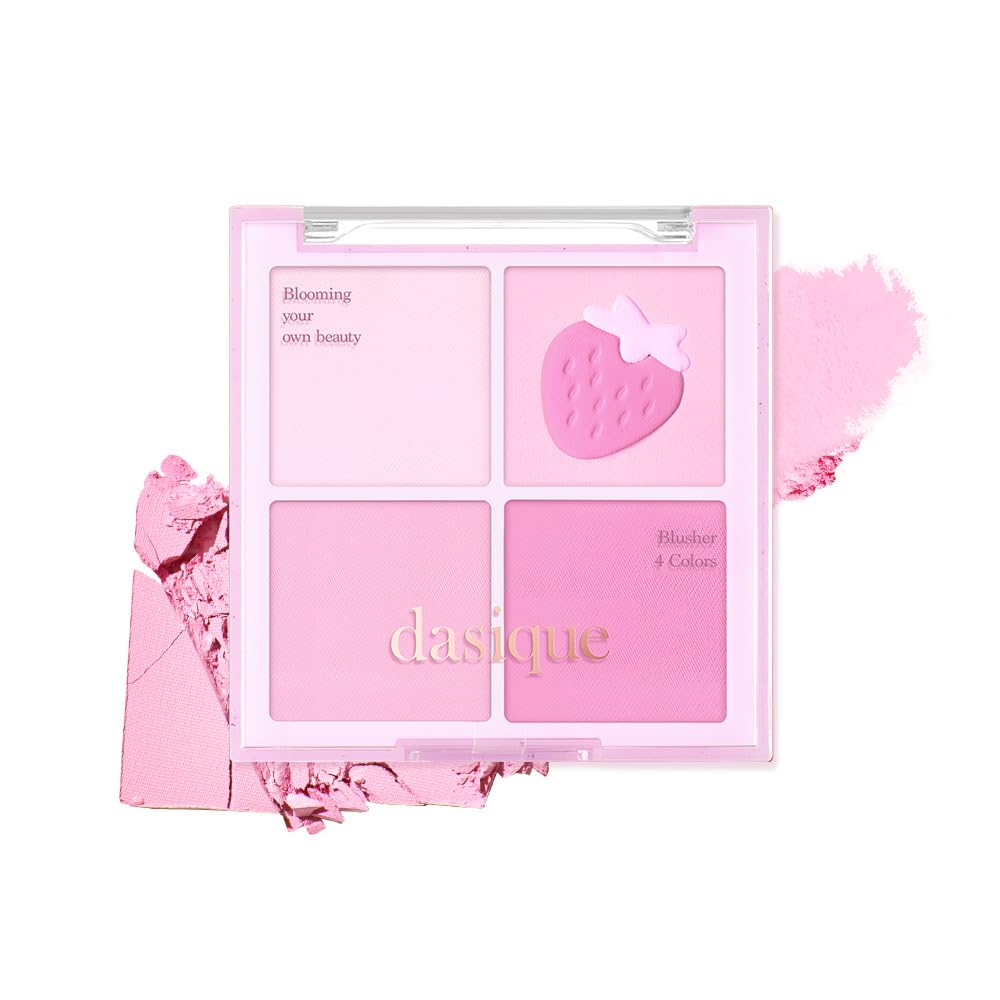 dasiqueBlending Mood Cheek #06 Berry Smoothie | 4 Blendable Shades in Lightweight Smooth Powder | Vegan | Pink Blush