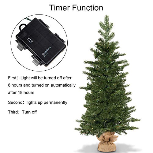 Goplus 3Ft Prelit Christmas Tree, Battery Operated Spruce Fir Tree With 50 Led Lights And Timer Function thumb #4