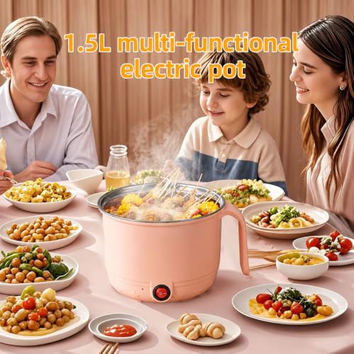Image of Multipurpose Electric Kettle, 1.5 Litre, 600W, 2 Cooking Pots & Egg Boiler for Boiling Water, Egg,Rice, Random Colour