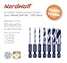 NordWolf 7-Piece HSS Brad Point Stubby Wood Drill Bit Set, with 1/4