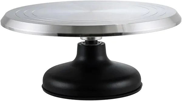 Winco Revolving Cake Decorating stand, 12 inches, Silver