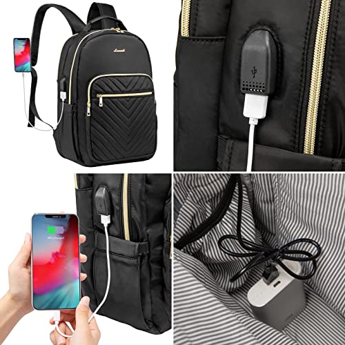 LOVEVOOK-Laptop-Backpack-for-WomenLaptop-Bag-for-Women-184-inchWaterproof-Travel-Backpack-PurseStylish-Womens-BackpackWork-Computer-Bags-Bookbag-Teacher-School-Back-Pack-with-USB-PortBlack