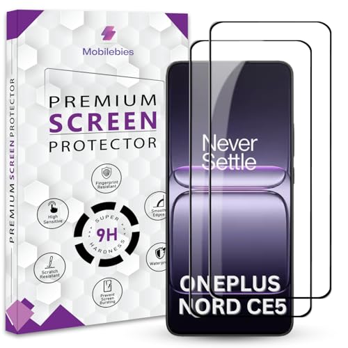 Image of Premium Tempered Glass Screen Protector Guard For Oneplus Nord CE5 5G (6.77 Inch, Pack of 2) | Edge to Edge Coverage With Easy to installation kit