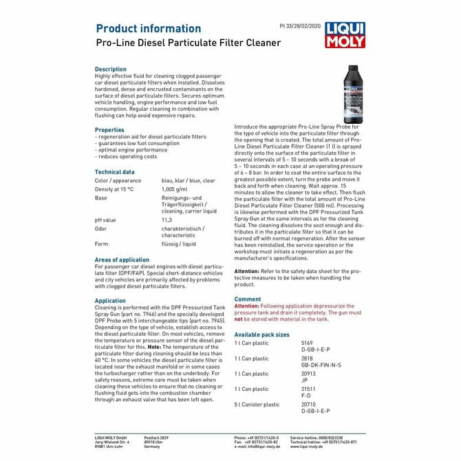 WOL-Limpiador de filtros de partículas diésel DPF LiquiMoly Pro-Line 1L 5169 (1)