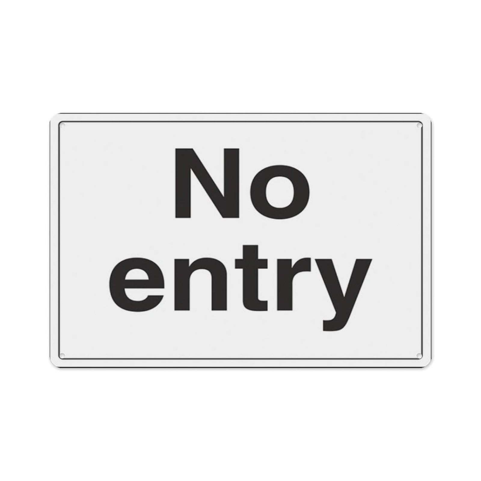 peiyeety No Entry White Aluminum Tin Warning Signs For Home Outdoor Garden 12X16 Inches