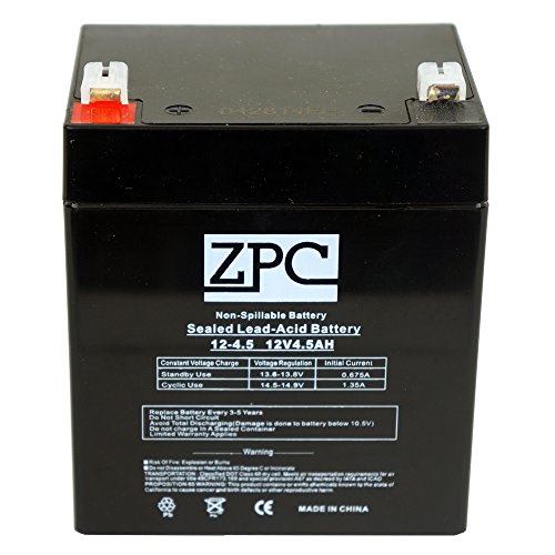 ZPC 12V 4.5Ah 12 Volt 4.5 Amp Hour Sealed Lead Acid (SLA) Battery