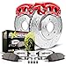 Power Stop KC6014-26 Rear Z26 Street Warrior Brake Pad and Rotor Kit with Red Powder Coated Calipers