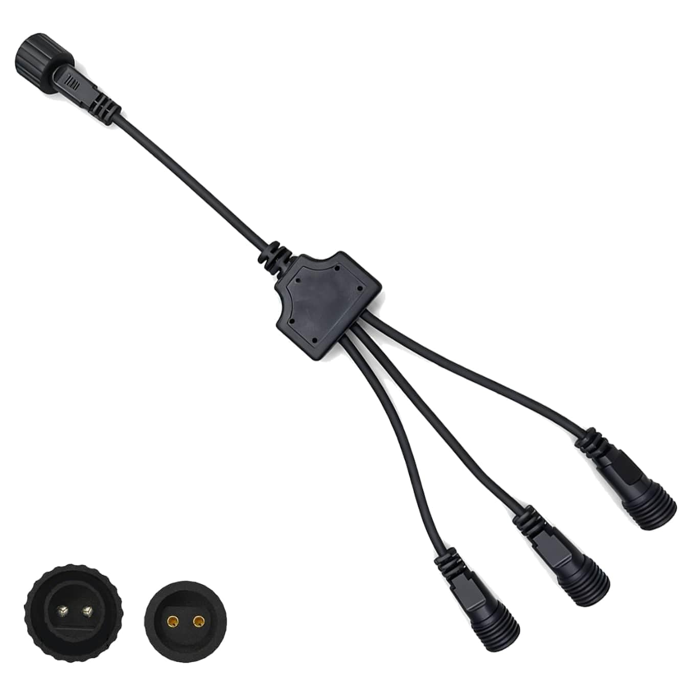 Dekofun Christmas Light Splitter Connector, 2 Pin 1 to 3 Y-Shaped Fairy Lights Splitter, 3 Way Connector Waterproof Extension Eable for G40 Globe, Icicle, Net, Curtain & Xmas String Lights