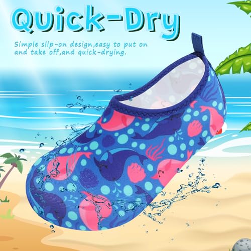 Image of VIFUUR Kids Water Shoes Girls Boys Quick Dry Aqua Socks for Beach Swim Outdoor Sports