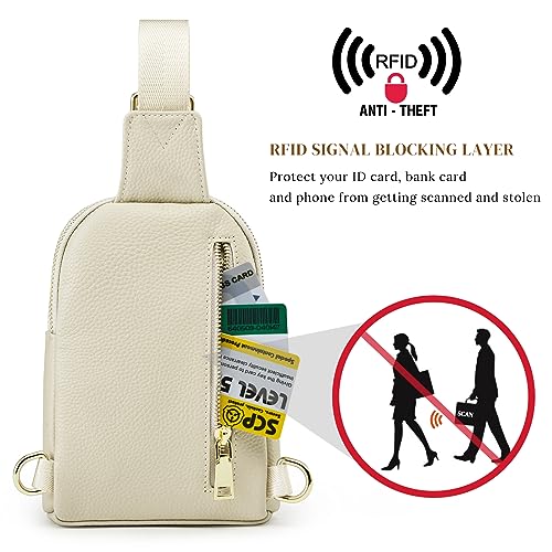 S-ZONE Genuine Leather RFID Blocking Small Sling Bag Women Crossbody Fanny Packs by S-ZONE - Image 4