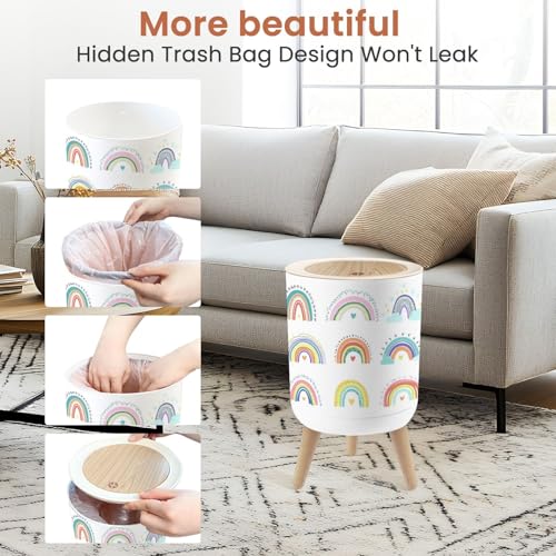 Caneca de basura pequeña con tapa 1.8 galones para interiores miniatura 4