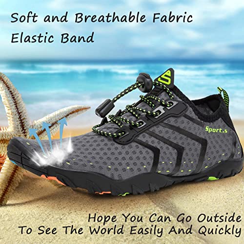Yalox WATER SHOES-927-GREY-43EU Water Shoes Men'S Women'S Swim Shoes Outdoor Beach Barefoot Quick-Dry Aqua Pool Socks Swimming Yoga Surfing Exercise thumb #2