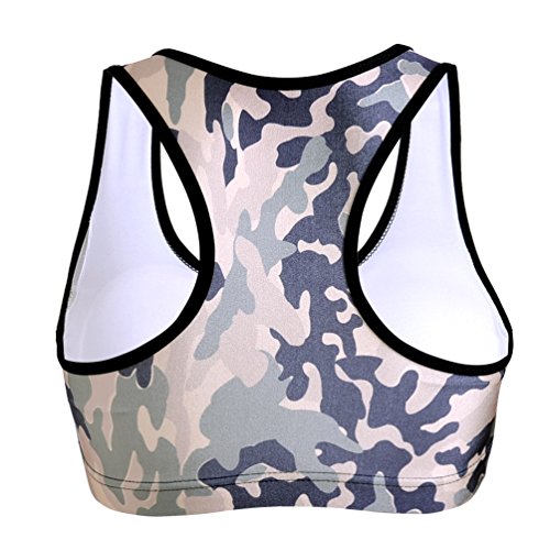 Image of Sister Amy Women's Aerobics Gym Dance Yoga Vest Printed Sports Bra Top Vest