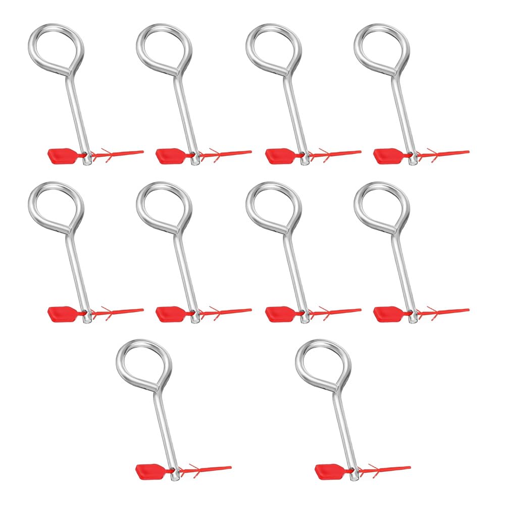 10 Sets Fire Extinguisher Pull Pins Red Tamper Seals, Safety Iron Pins Set, Extinguisher Replacement Pull Pins Accessories