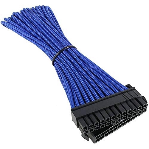 BitFenix Rallonge de câble 24 Broches ATX Bleu/Noir 30 cm