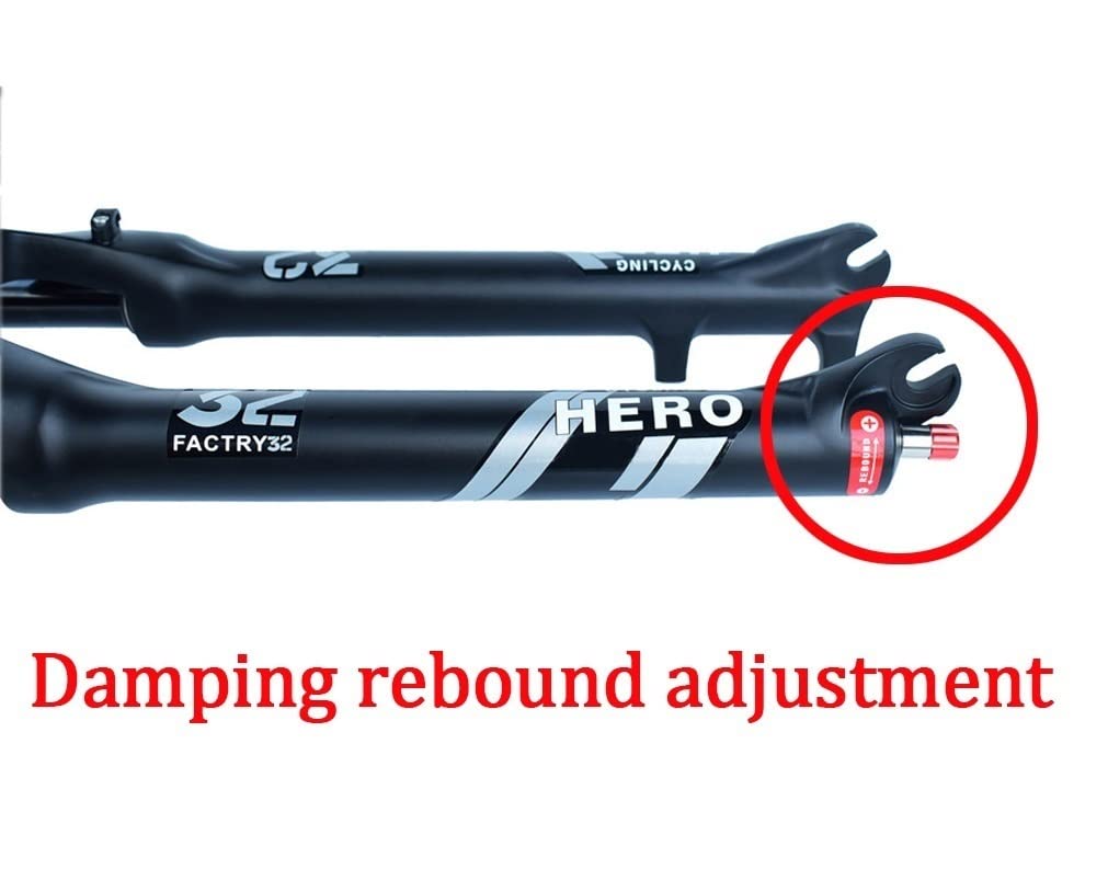 Widelec pneumatyczny MTB 26/27,5/29'' zawieszenie roweru górskiego 100 mm podróż odbicie regulowane 1-1/8 1-1/2 hamulec tarczowy przedni QR 9 mm HL/RL (kolor: prosty pilot, rozmiar 27,5