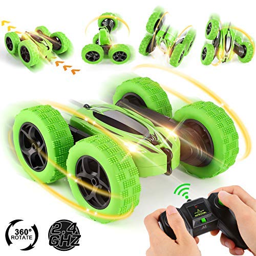 OCDAY Voiture Telecommandé, RC Voiture Télécommandée 2,4Ghz Tourné à Double Face à 360 Degrés, 4WD Voiture Telecommandé Enfant Voiture Telecommandé Tout Terrain, Cadeau pour Enfant