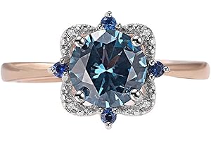925 Sterling Silver Plated Platinum-Set Topaz for Women's Engagement and Wedding Rings Blue Topaz Ring